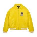 Avirex Limited Edition Croc Icon Yellow Leather Jacket