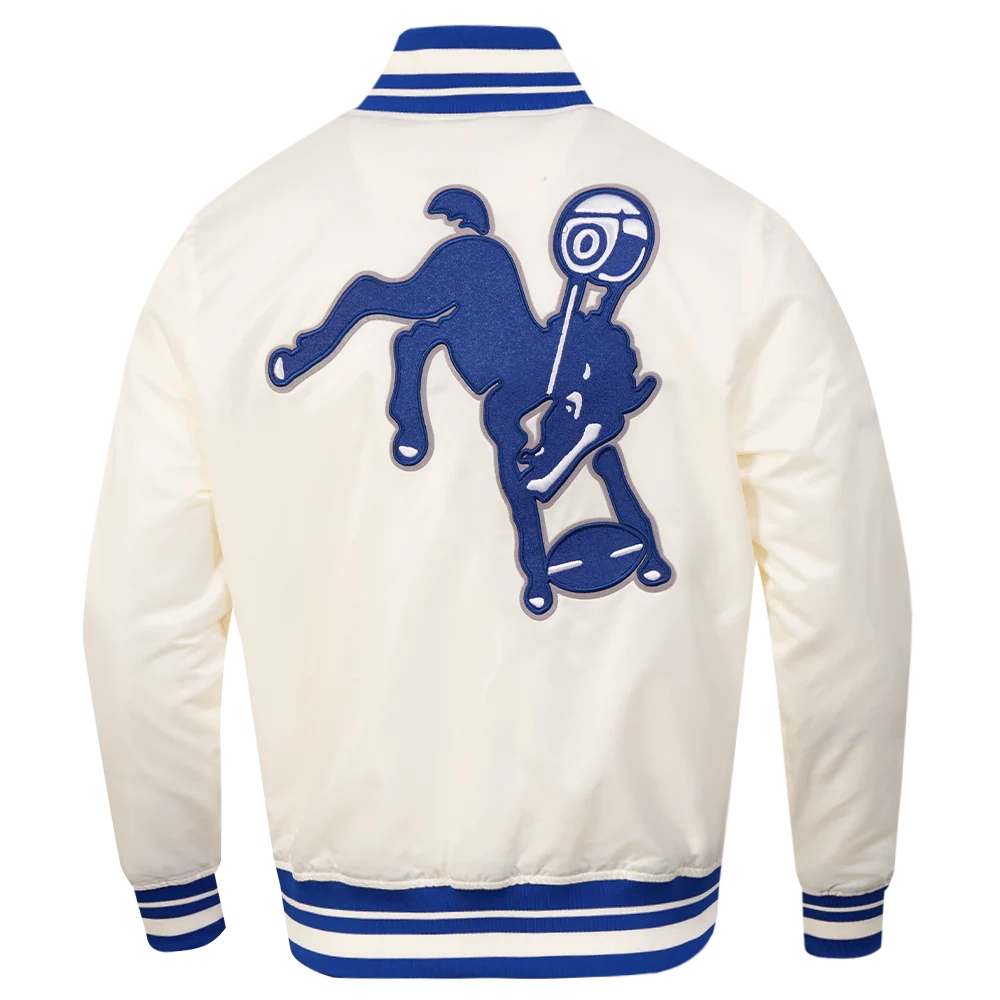 Baltimore colts retro classic full snap cream satin jacket