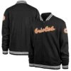 Baltimore orioles 47 black wax pack pro camden full zip varsity jacket 1