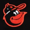 Baltimore orioles blackout black wool leather varsity jacket 3
