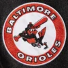 Baltimore orioles blackout black wool leather varsity jacket 5