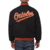 Baltimore orioles handcrafted logo wool jacket black 2