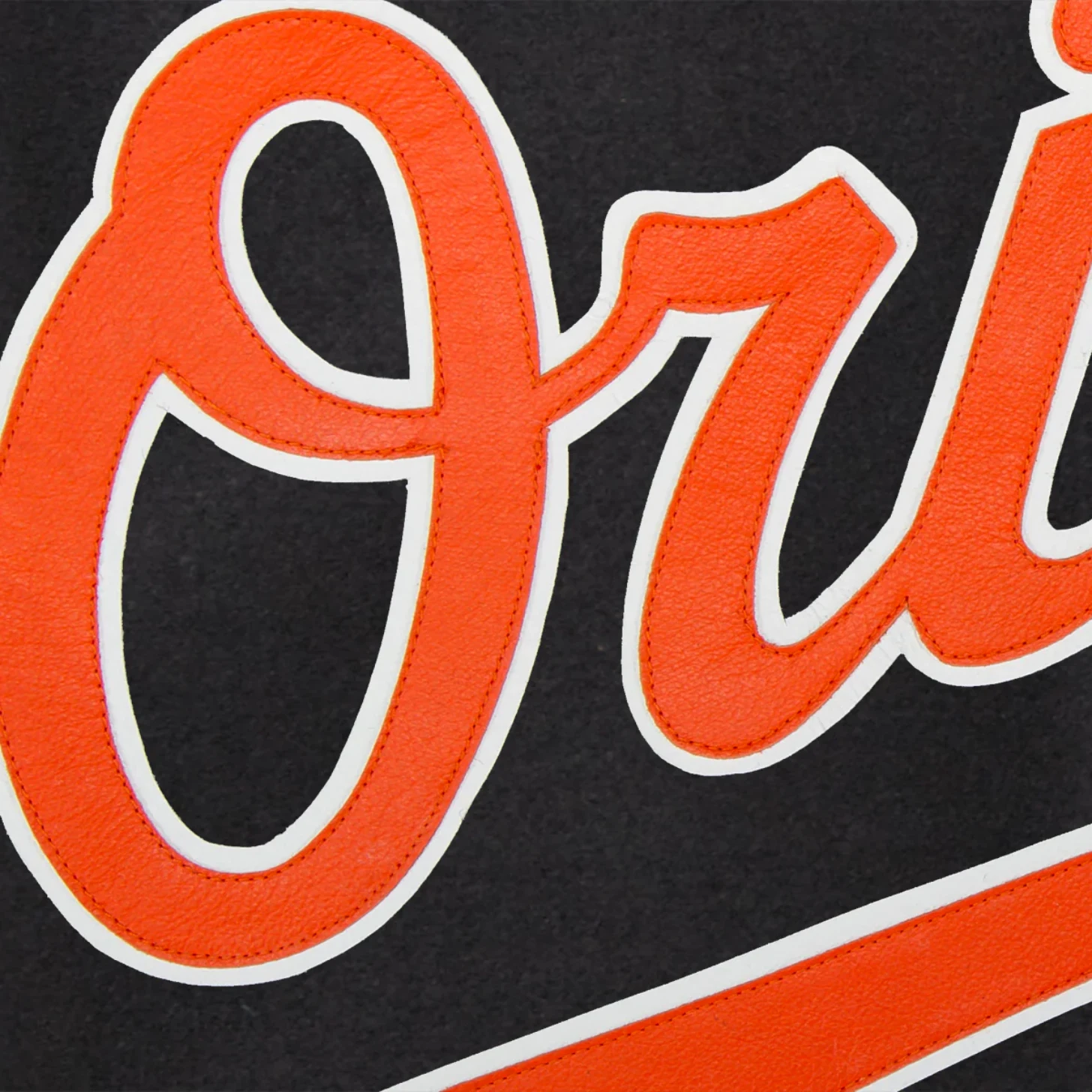 Baltimore orioles handcrafted logo wool jacket black 3