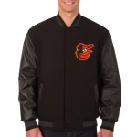 Baltimore Orioles One Color Wool/Leather Jacket