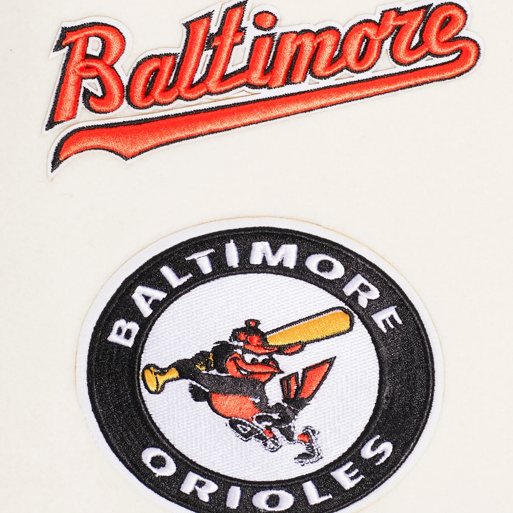 Baltimore orioles retro classic wool leather varsity jacket white black 2