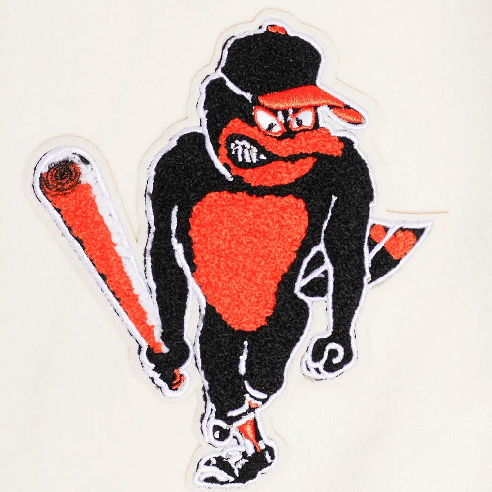 Baltimore orioles retro classic wool leather varsity jacket white black 3