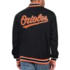 Baltimore orioles starter secret weapon black satin varsity jacket 2