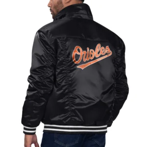 Baltimore orioles starter x levis silver tab black satin varsity jacket 2