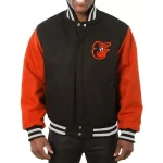 Baltimore Orioles Two Tone Black/Orange Wool Jacket
