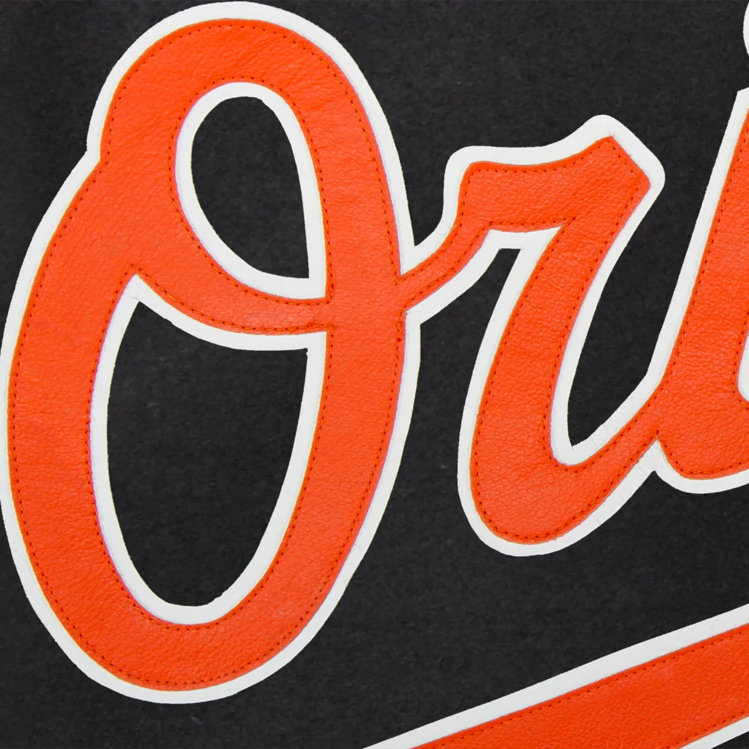 Baltimore orioles two tone handcrafted logo wool varsity jacket black orange 3