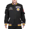 Baltimore ravens crest emblem black wool varsity jacket 1