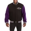 Baltimore ravens handmade wool varsity jacket black purple 1