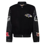 Baltimore Ravens Wool/Leather Black Bomber Jacket