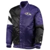 Baltimore ravens leader satin varsity jacket black purple 1
