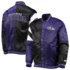 Baltimore ravens leader satin varsity jacket black purple 2