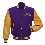 Baltimore Ravens Letterman Wool/Leather Purple Jacket