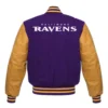 Baltimore ravens letterman wool and leather varsity jacket 2