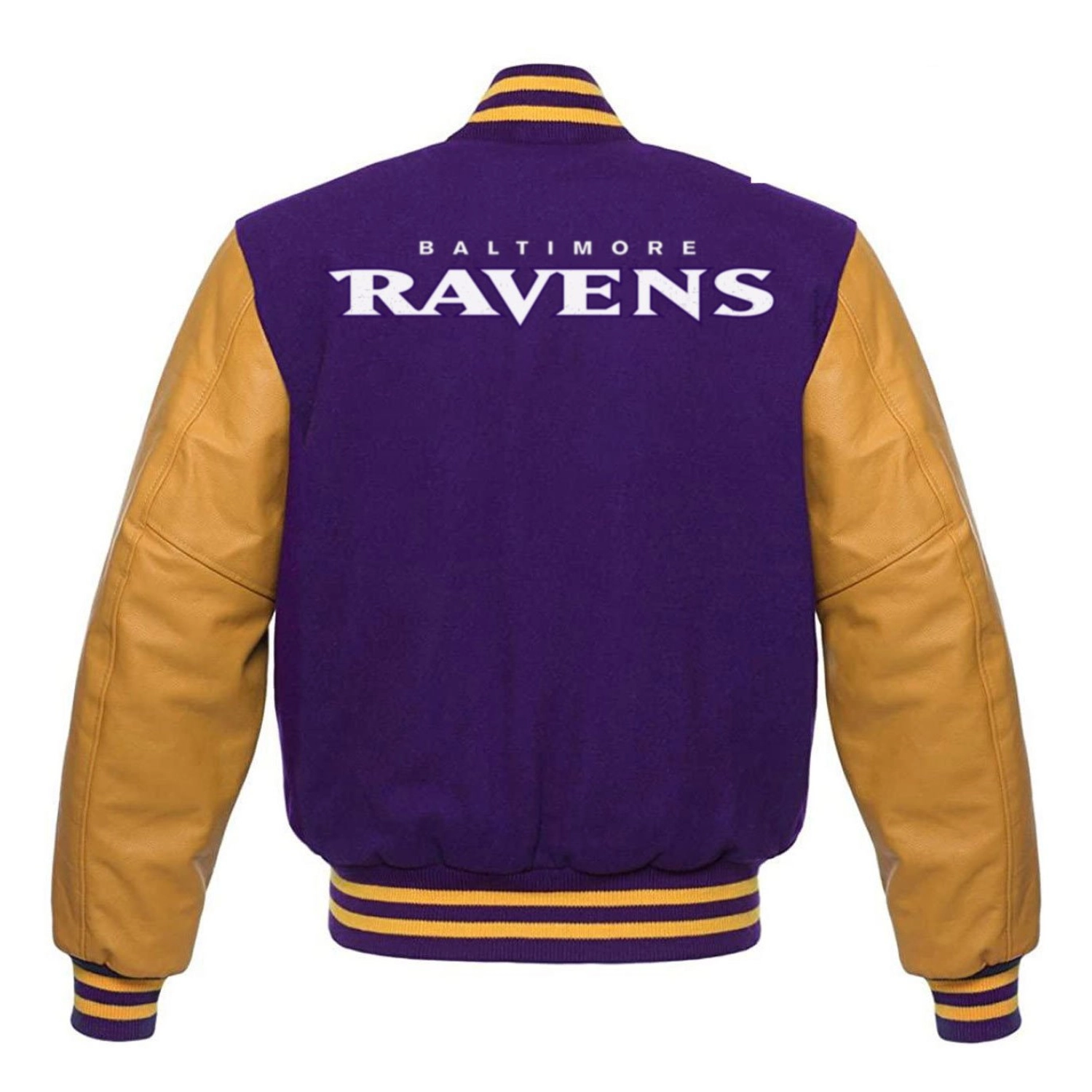 Baltimore ravens letterman wool and leather varsity jacket 2