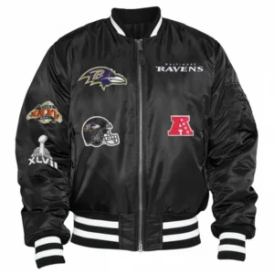 Baltimore ravens ma 1 black bomber jacket