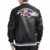 Baltimore ravens mashup full snap satin varsity jacket black 1