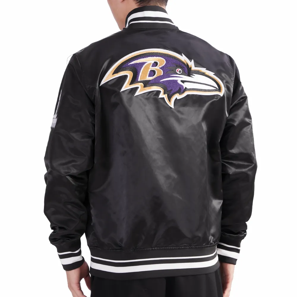 Baltimore ravens mashup full snap satin varsity jacket black 1