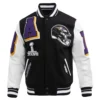 Baltimore ravens mashup wool and leather varsity jacket 2