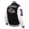 Baltimore ravens mashup wool and leather varsity jacket 3