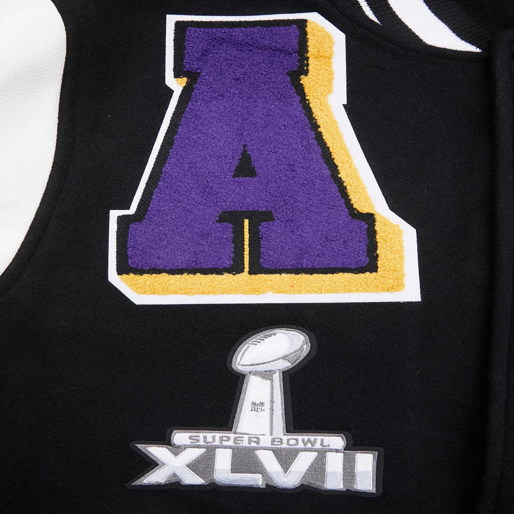 Baltimore ravens mashup wool and leather varsity jacket 7