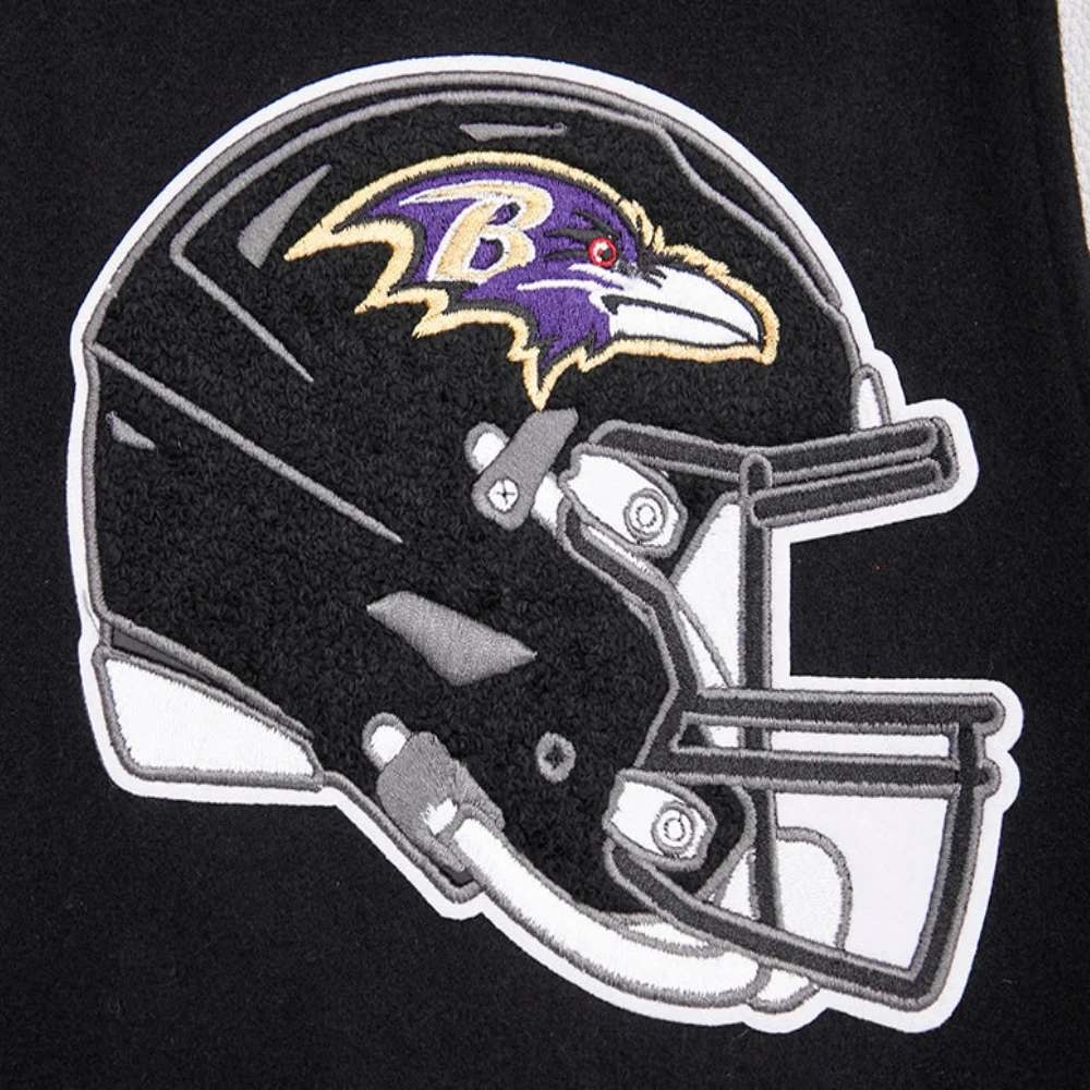 Baltimore ravens mashup wool and leather varsity jacket 8