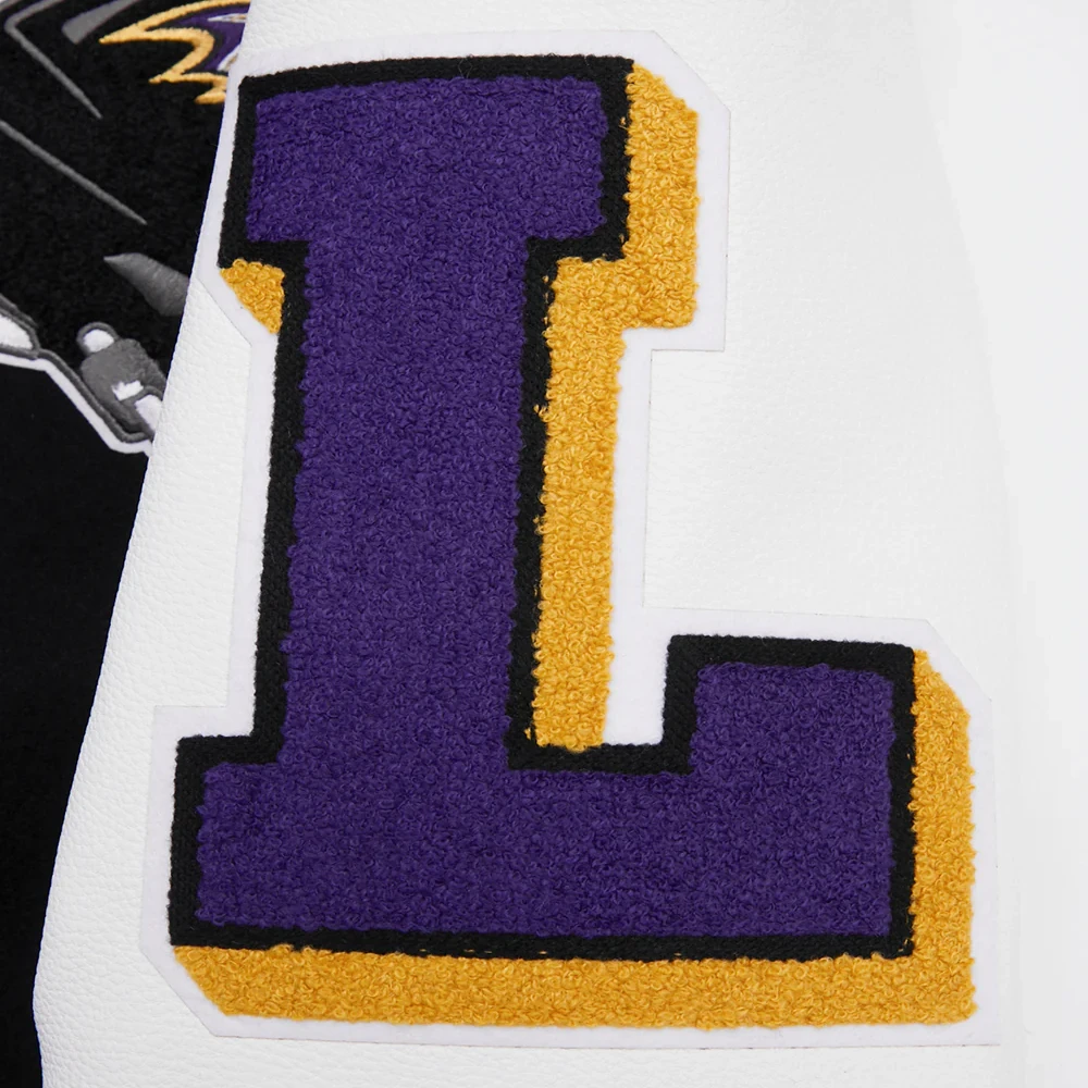 Baltimore ravens mashup wool and leather varsity jacket 9