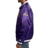 Baltimore ravens snap down satin varsity jacket