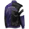 Baltimore ravens starter leader purple and black satin varsity jacket 2
