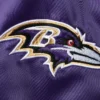 Baltimore ravens starter leader purple and black satin varsity jacket 3