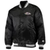 Baltimore ravens starter locker room black satin varsity jacket 1