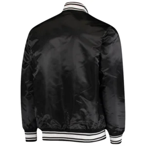 Baltimore ravens starter locker room black satin varsity jacket 2