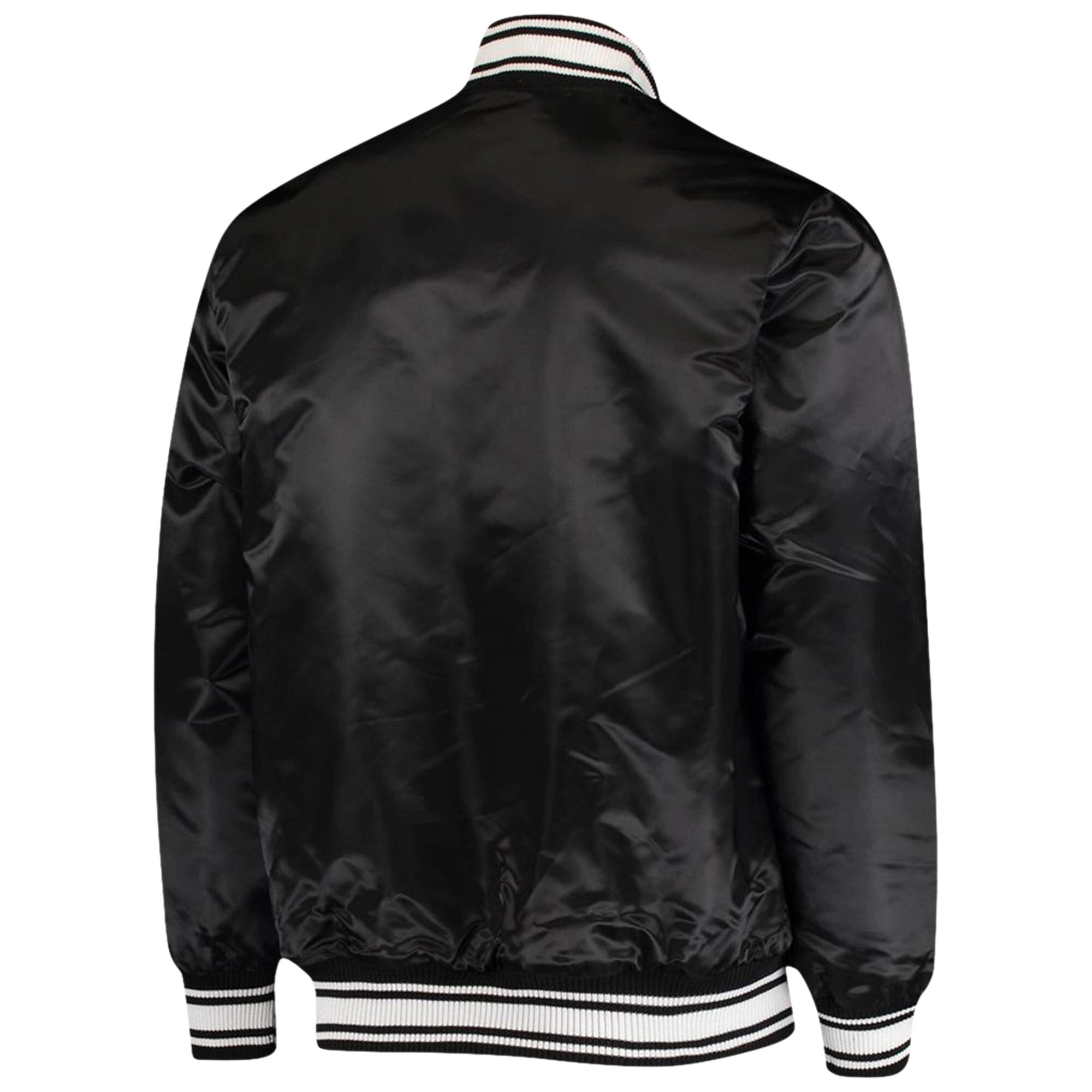 Baltimore ravens starter locker room black satin varsity jacket 2