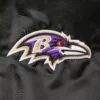 Baltimore ravens starter locker room black satin varsity jacket 3