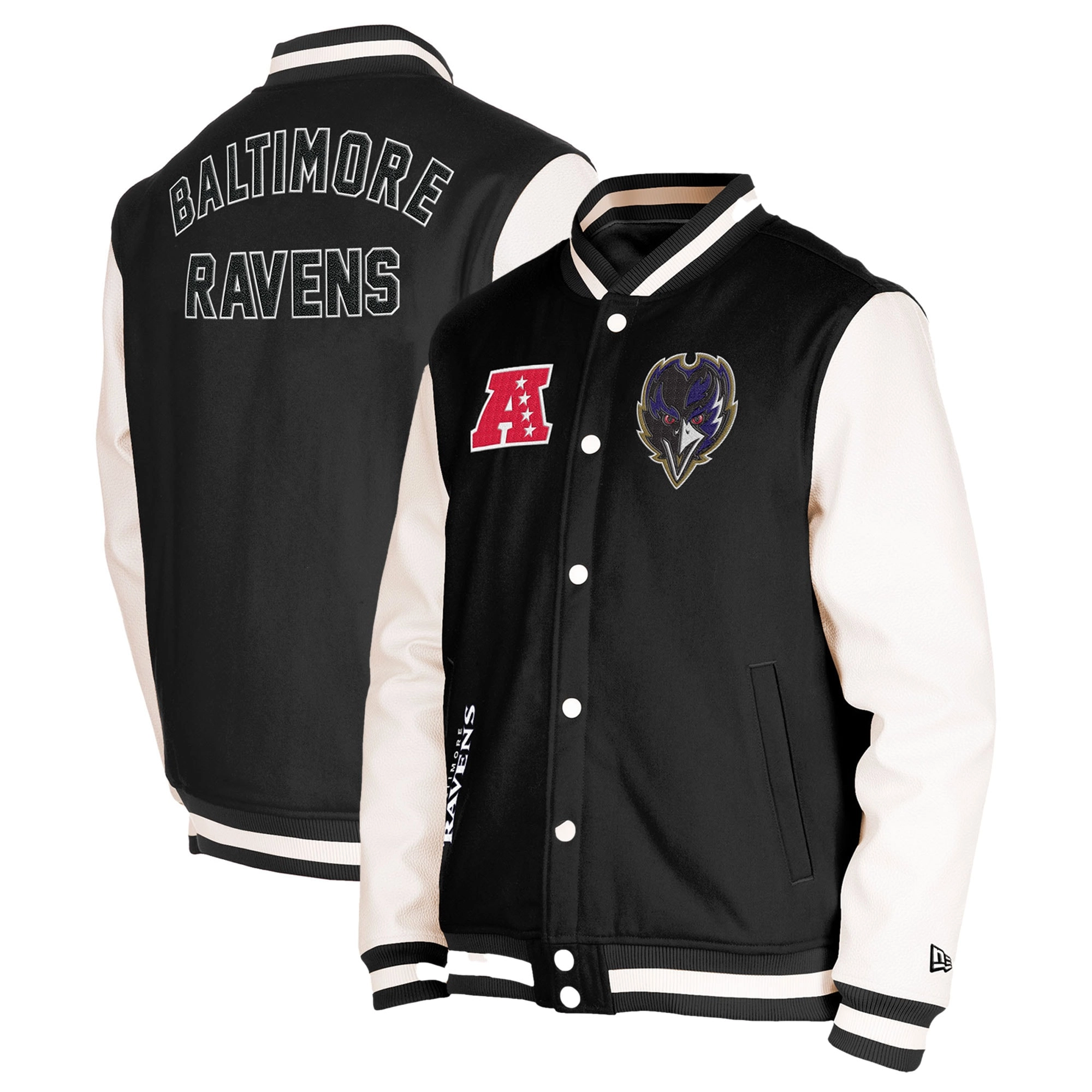 Baltimore ravens third down full snap varsity jacket black 1