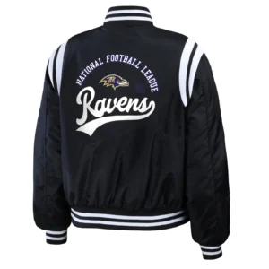 Baltimore ravens wear by erin andrews womens bomber jacket black 2