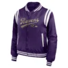 Baltimore ravens womens full zip bomber varsity jacket purple 1 1