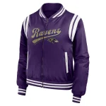 Baltimore Ravens Women's Full-Zip Purple Satin Jacket