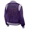 Baltimore ravens womens full zip bomber varsity jacket purple 2 1