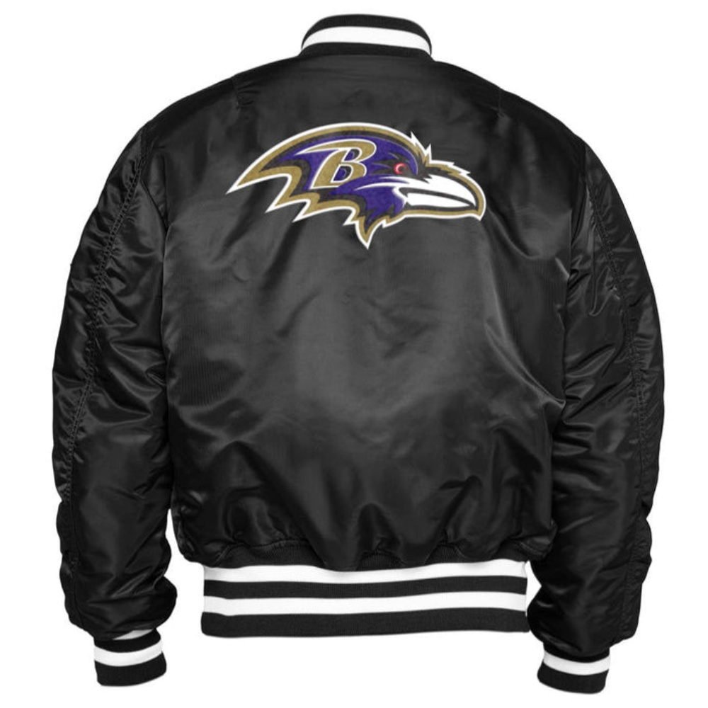 Baltimore ravens x new era ma 1 bomber varsity jacket black 1 1