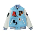 BAPE Crazy Patch Wool/Leather Varsity Jacket