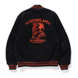 Bape x xo black wool varsity jacket 2