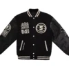 Basketball black five wool leather varsity jacket 1 2 1