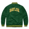 Baylor bears full snap satin varsity jacket green 1 1