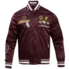 Bethunecookman wildcats homecoming rib knitted satin varsity jacket