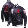 Black alabama crimson tide classic satin jacket