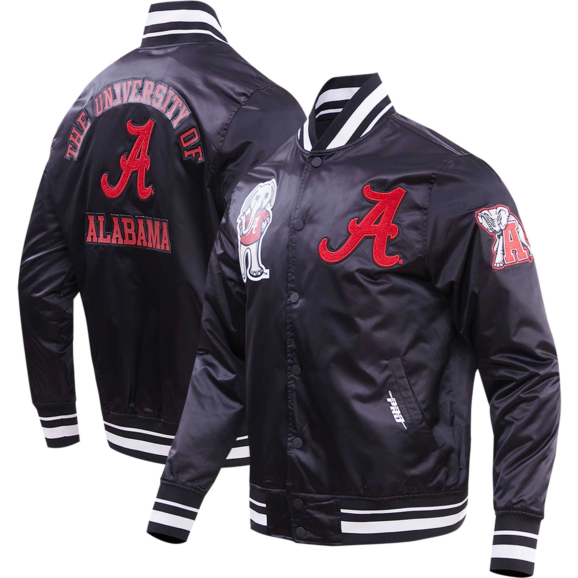 Black alabama crimson tide classic satin jacket